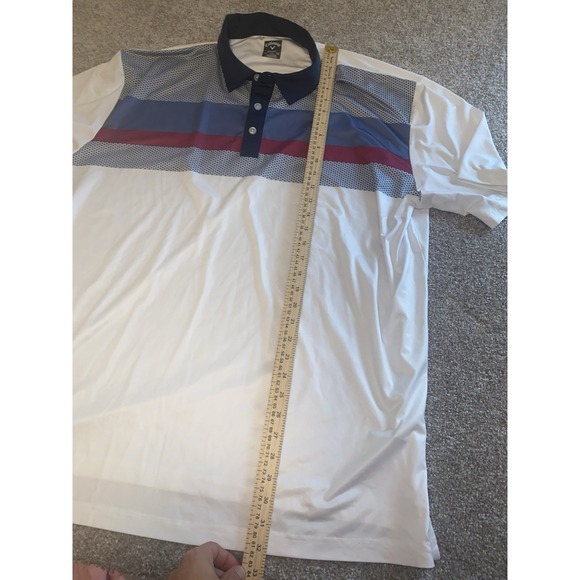 Callaway Opti-Dri Polo Color Block Striped‎ Men's XXL Stretch Performance Golf - Picture 7 of 8